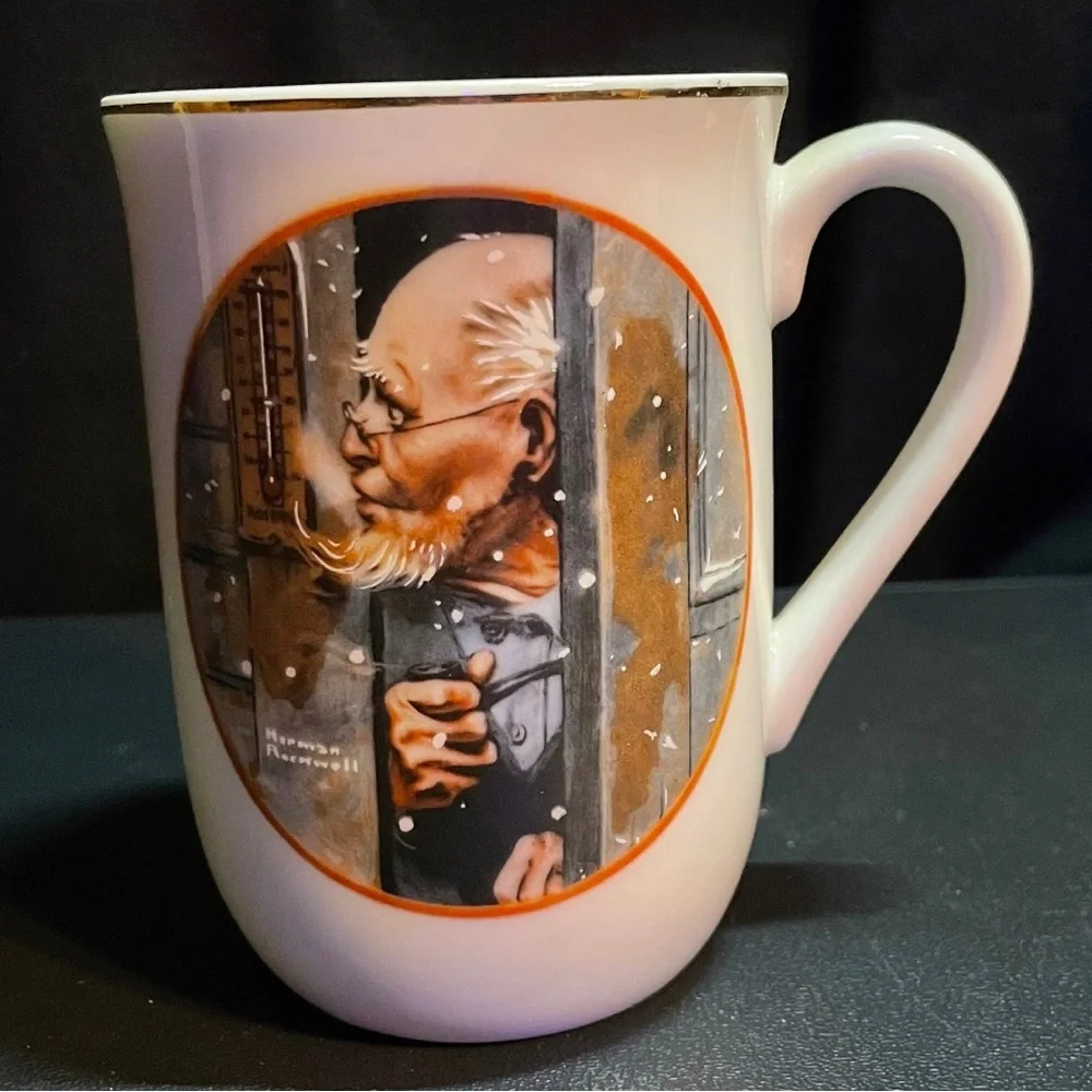 Norman Rockwell Coffee Mugs Set of 4